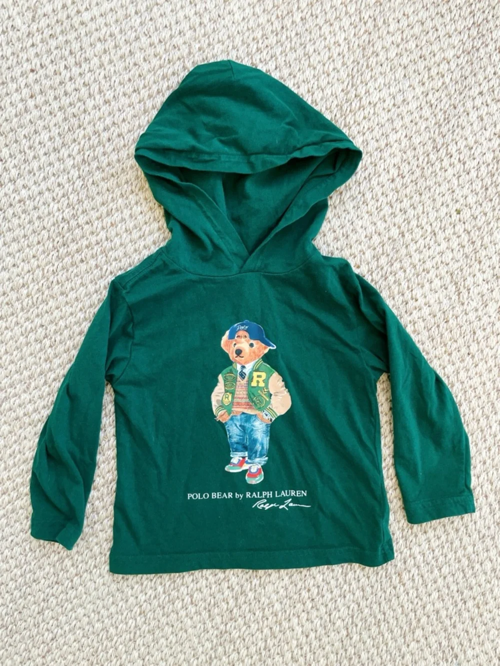 Polo Ralph Lauren Polo Bear Green Hoodie Toddler Size 2